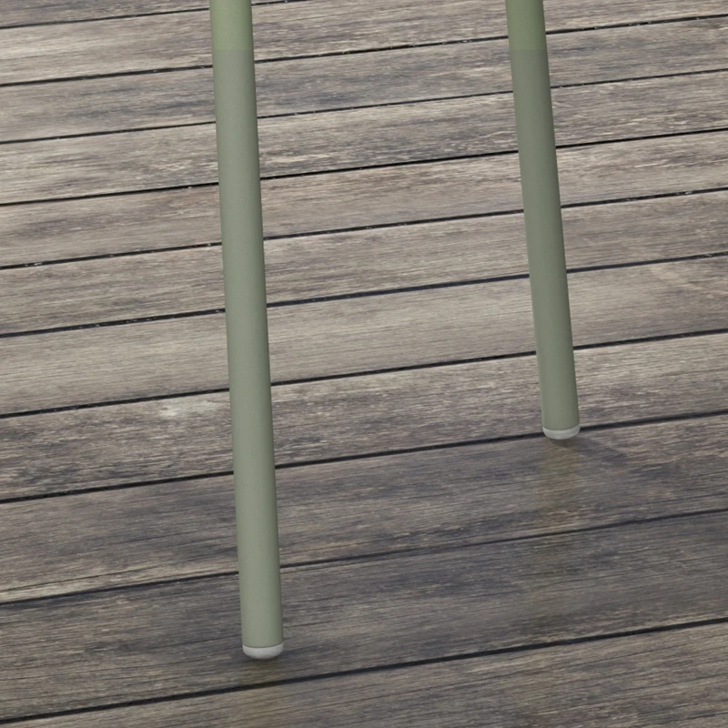 Outsunny Set 4 Sedie da Giardino con Piedini Antiscivolo, in PP e Acciaio, 59x55x84 cm, Verde