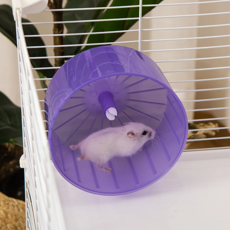 PawHut Cage à hamster rat rongeur 3 niveaux avec tunnel, biberon eau, roue, maisonnette, échelles dim. 59L x 36l x 47H cm