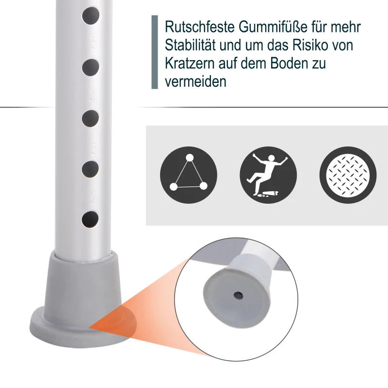 HOMCOM Duschstuhl Badehocker Badestuhl Duschhocker Duschsitz Badhilfe höhenverstellbar (Duschhocker mit Rückenlehne (Grau))