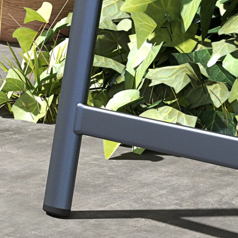 Outsunny 2-Sitzer Gartensessel Gartenstuhl für 2 Personen Gartenbank klappbar, 118 cm x 65 cm x 96 cm, Grau