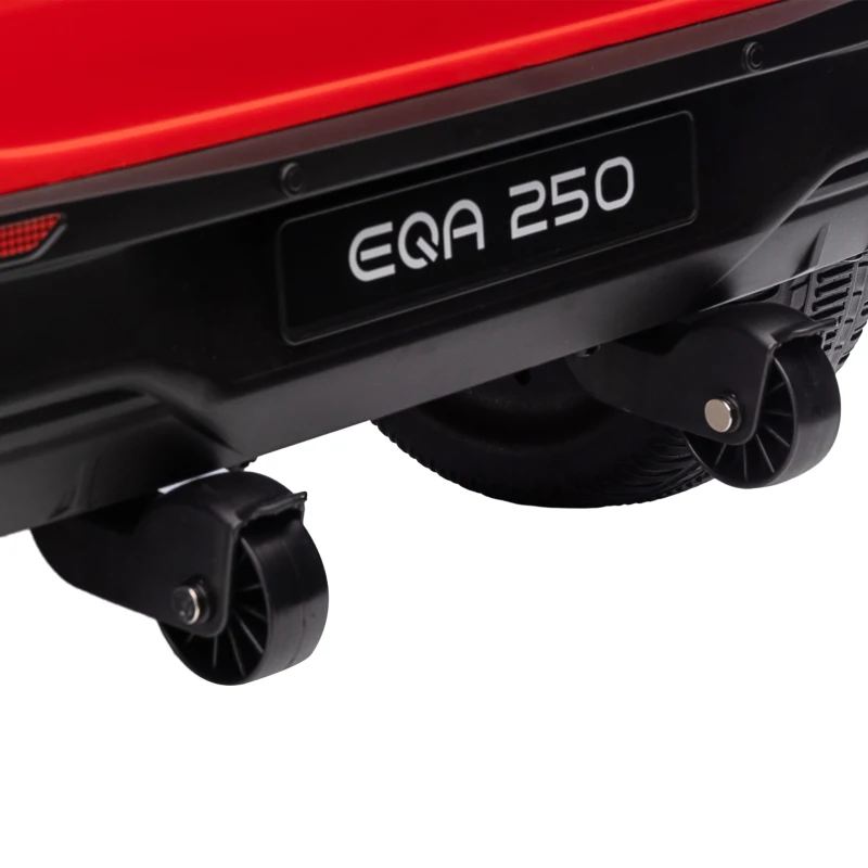 HOMCOM Coche Eléctrico para Niños Mercedes-Benz EQA 12V Control Remoto Música Bocina Velocidad 3-8 km/h 111,5x69x52,5 cm Rojo
