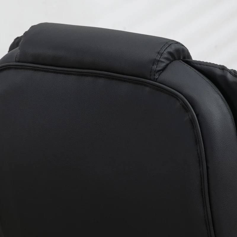 HOMCOM Silla de Oficina y Escritorio Regulable en Altura Reclinable 135° y Función Basculante Con Calefacción y Función Masaje con 6 Puntos Vibratorios 62x68x111-121cm Hasta 120kg Negro