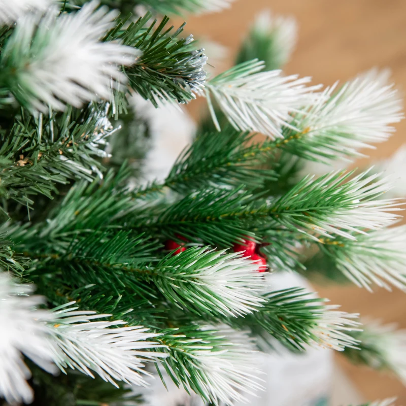 HOMCOM Sapin de Noël Artificiel Branches enneigées Ø 75 x 150H cm 554 Branches épines Imitation Nordmann Grand réalisme 41 Houx