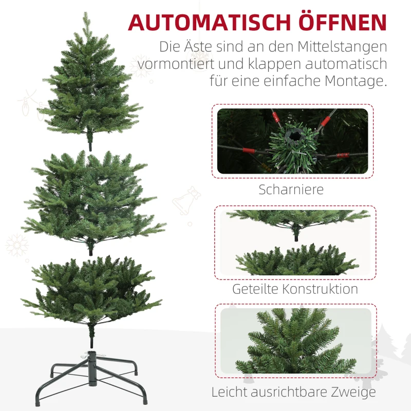 HOMCOM Weihnachtsbaum, Kunsttanne, naturgetreu, breit & üppig, 180 x Φ105 cm, Grün