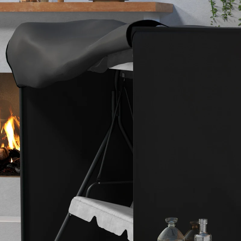 Outsunny Abdeckung für Gartenschaukel, Schutzhülle für Hollywoodschaukel, Abdeckhaube, wasserfest, 205 x 124 x 164 cm, Schwarz(m-7)