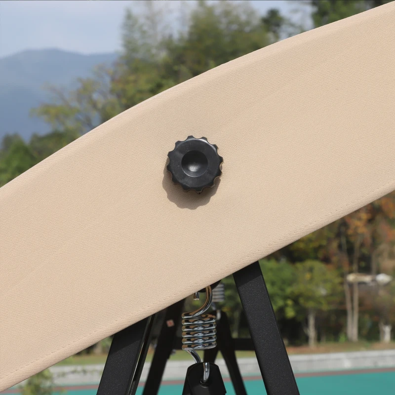 HOMCOM Balancelle de Jardin 2 Places Grand Confort Coussins d'assise et Dossier fournis accoudoirs Pare-Soleil Sable