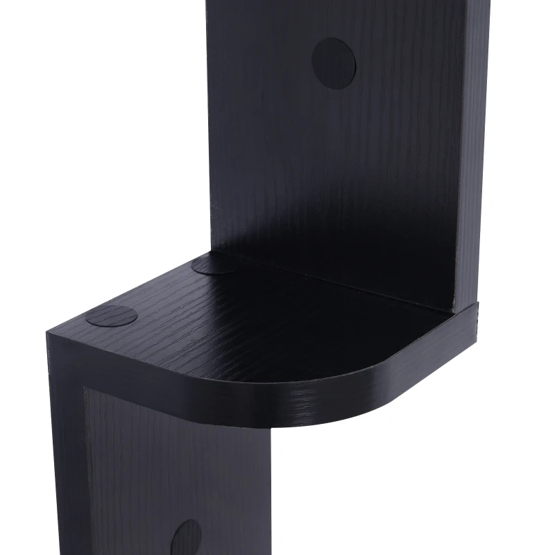 HOMCOM Wandregal Hängeregal Eckregal Zickzackregal Bücherregal Regal Schwarz 12 x 12 x 120 cm