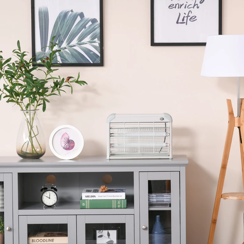 Outsunny Lampe UV anti-insectes anti moustique tue mouche électrique destructeur d'insectes 20 W gris