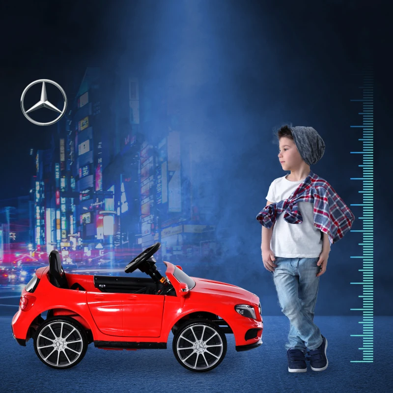 HOMCOM Macchina Elettrica per Bambini 3+ Anni Mercedes GLA con Telecomando, Fari LED e Musica, Rosso
