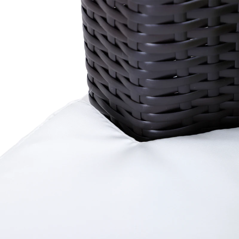 Outsunny Set Mobili in Rattan Set 2 Poltrone, Tavolino con Cuscini 3pz Giardino Esterno