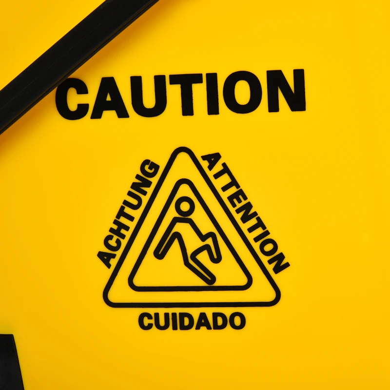 HOMCOM Chariot d'entretien avec seau, Accessoire de ménage 26L avec essoreur, sur roulette, jaune 60L x 27l x 71H cm