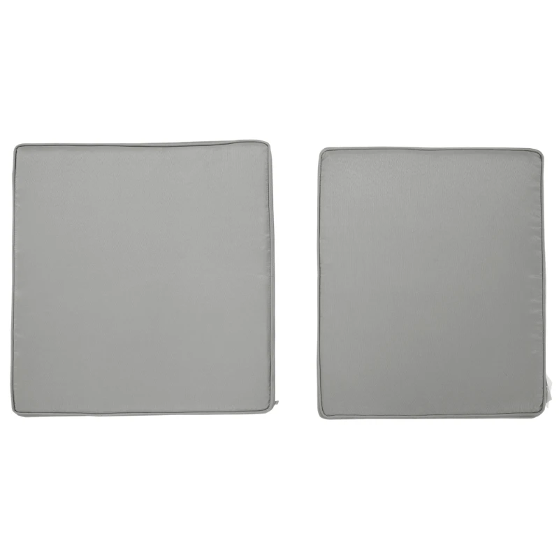 Outsunny Lot de 2 coussins de chaise coussins d'assise déhoussables coussins matelassé rembourré mousse polyester gris clair