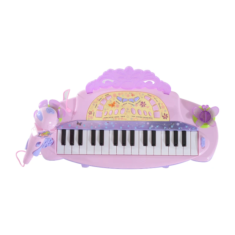 Clavier musical électronique rose et mauve