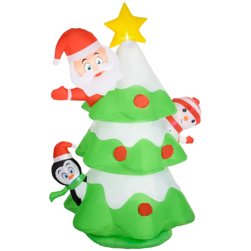 Outsunny 8ft Inflatable Xmas Tree and Friends Decoration