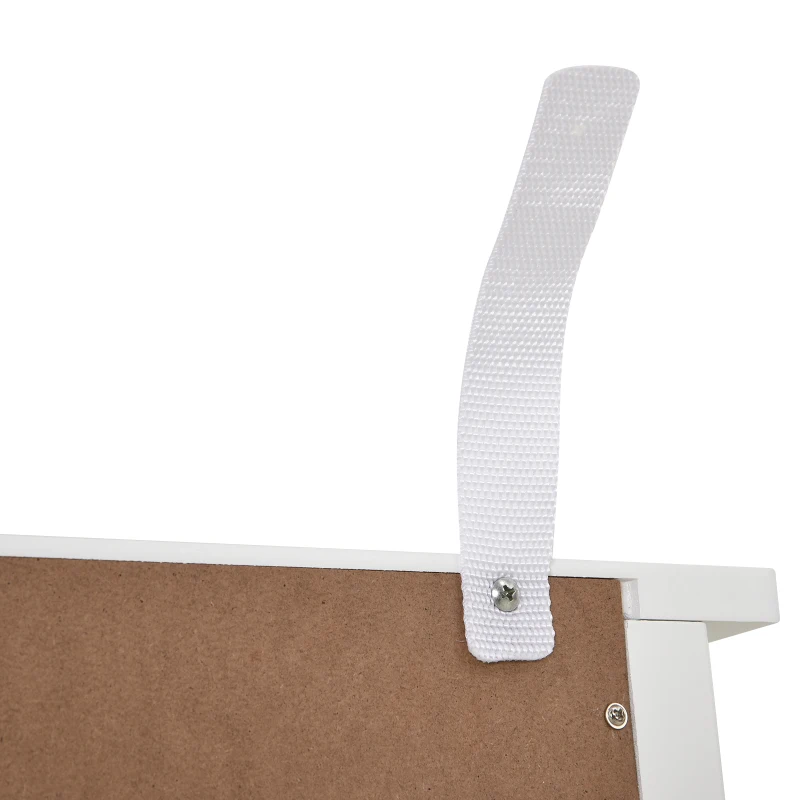 HOMCOM Küchenschrank, Sideboard mit 3 Schichten, Küchenbuffet, Vitrinenschrank mit Glastür im Landhausstil, Geschirrschrank, Buffetschrank für kleine Räume, MDF, Weiß, 80 x 28 x 84 cm