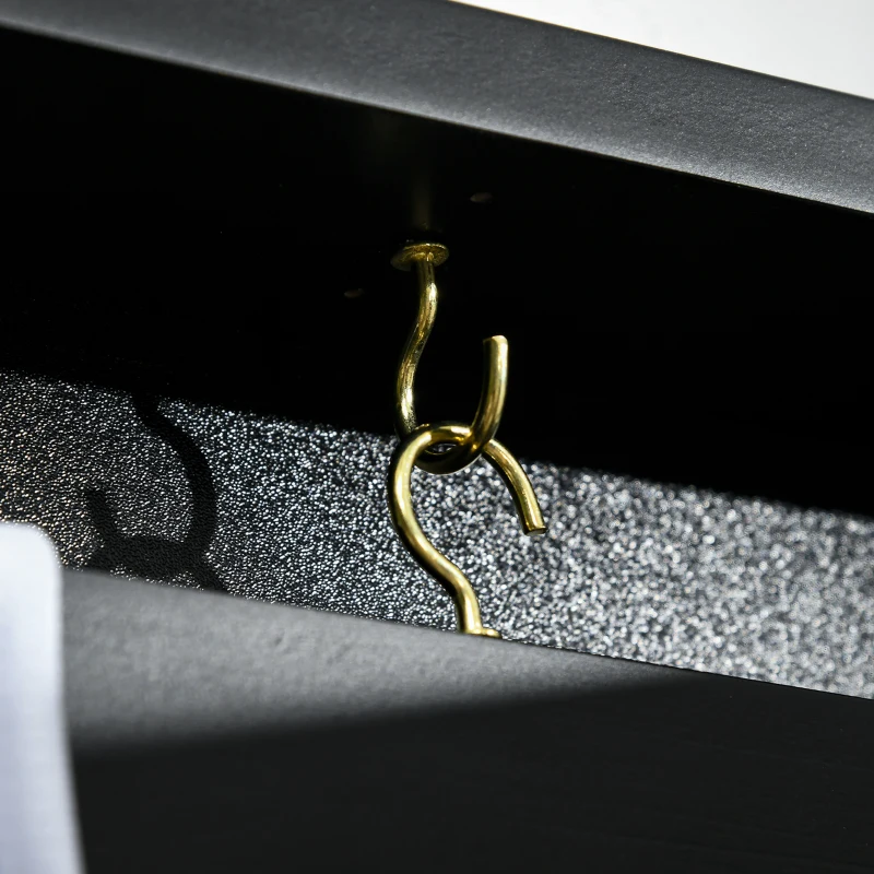 HOMCOM Frame box T-frame cadre en bois pour maillot avec cintre porte acrylique interne feutre 60L x 80H cm noir