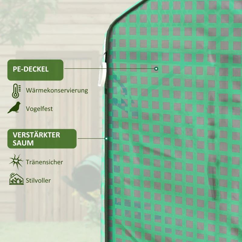 Outsunny Gewächshaus Ersatzplane, wetterbeständig, UV-beständig, 140 x 213 x 190 cm, Grün