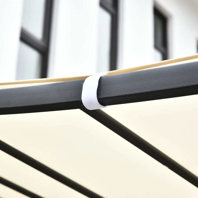 Outsunny Gazebo Pergola 3x3m da Giardino con Tenda Impermeabile Crema