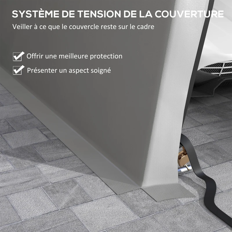 Outsunny Tente garage carport dim. 6,2L x 3,3l x 2,4H m acier galvanisé robuste PE haute densité 150 g/m² imperméable anti-UV(m-8)