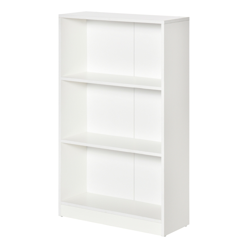 HOMCOM Estantería Librería con 3 Compartimentos de Almacenaje Libros CDs Plantas para Salón Estudio Dormitorio 62,2x24x102,4 cm Blanco