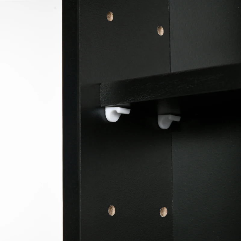 HOMCOM Vitrina de Pared Vitrina de Madera con Estantes Ajustables y 2 Puertas Correderas de Cristal 80x9,5x60 cm Negro