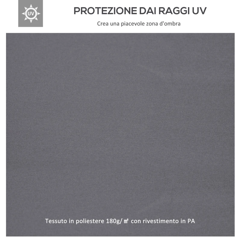 Outsunny Tetto di Ricambio per Gazebo 3x3m a 2 Livelli e Resistente ai Raggi UV, Grigio Scuro
