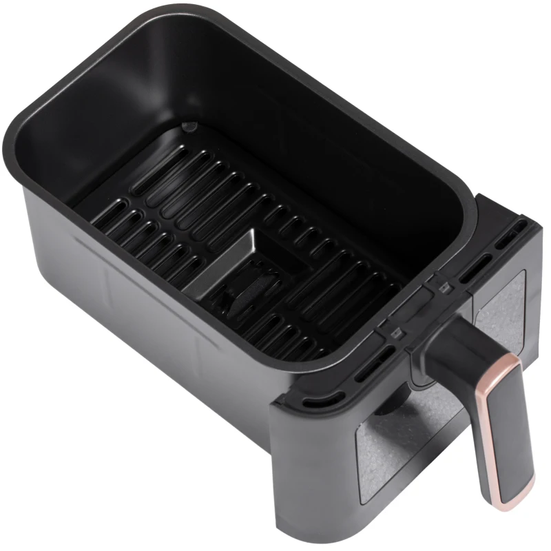 HOMCOM 8L Dual Basket Air Fryer, 80-200℃, with Sync Function - Black/Gold Tone