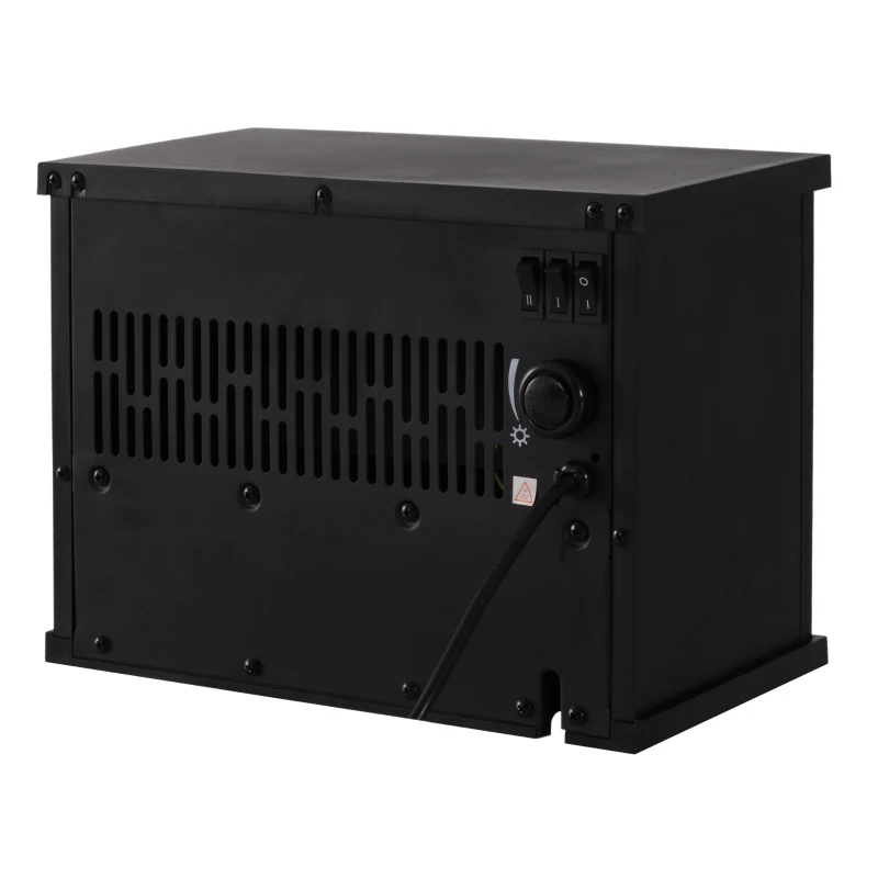 HOMCOM Cheminée électrique à Effet de Flamme poêle Style Contemporain Thermostat 600-1200 W Noir