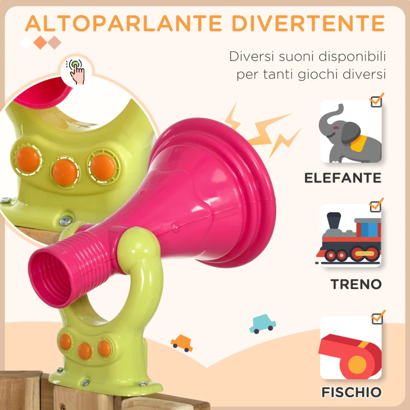 Outsunny Set con Scivolo e Altalena da Giardino per Bambini Età 18-48 Mesi, in Legno e Plastica, Rosso