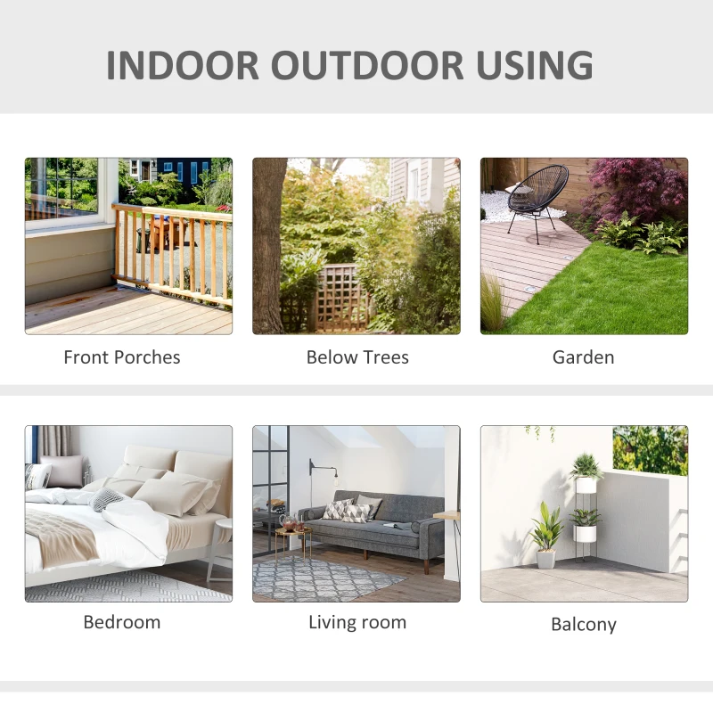 Outsunny Cotton-Polyester Blend Macrame Hanging Chair Swing Hammock with Backrest