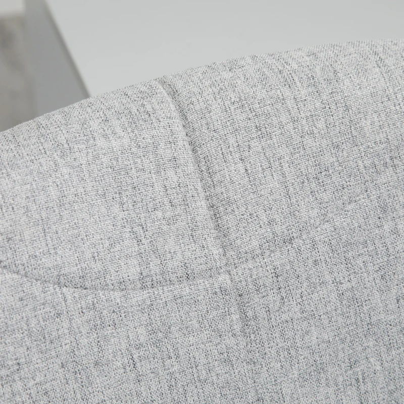 HOMCOM Bürostuhl, höhenverstellbar, um 360° drehbar, bis 110 kg, Metallrahmen, hellgrau, 49 x 56,5 x 73-82,5 cm