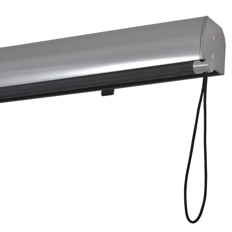 Outsunny Senkrechtmarkise Balkonmarkise Vertikalmarkise Windschutz Seitenrollo Sichtschutz mit Handkurbel Polyesterstoff+Aluminium Dunkelgrau 140 x 100 cm