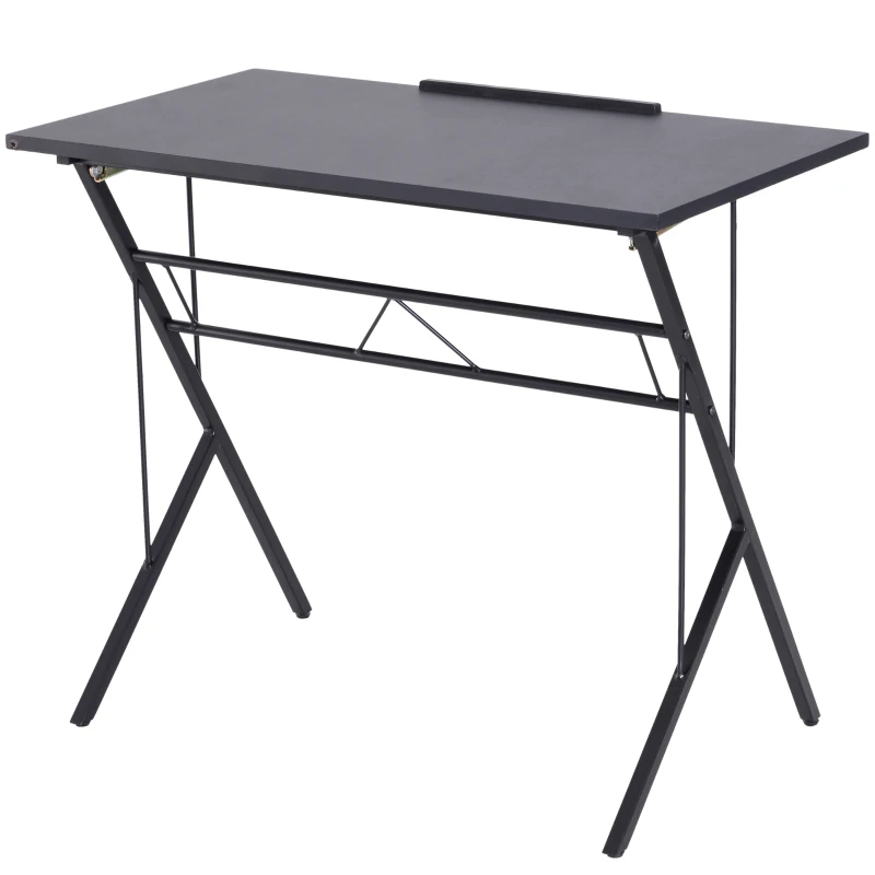 HOMCOM Table à dessin bureau inclinable design contemporain 90L x 50l x 76-116H cm MDF métal noir