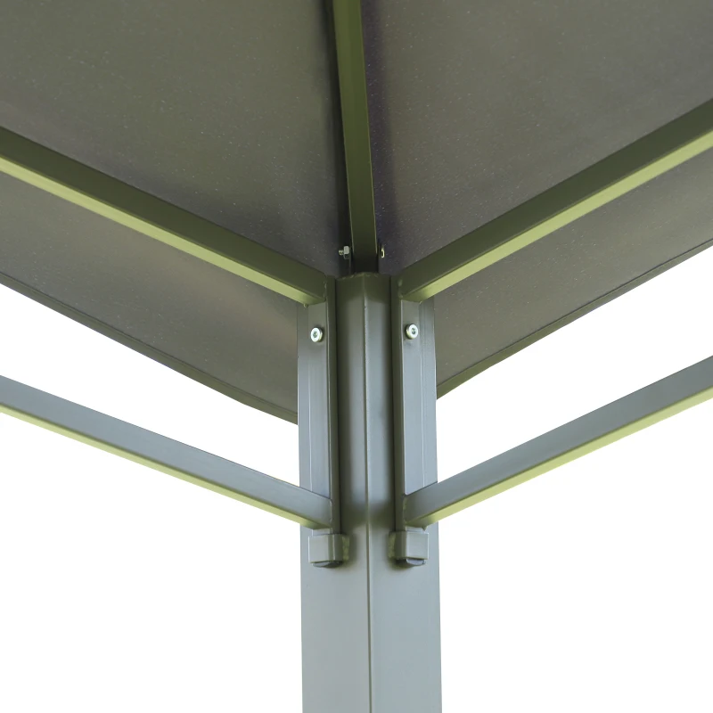 Outsunny Tonnelle barnum contemporain en dôme dim. 3,00L x 3,00l x 2,60H m métal époxy polyester gris