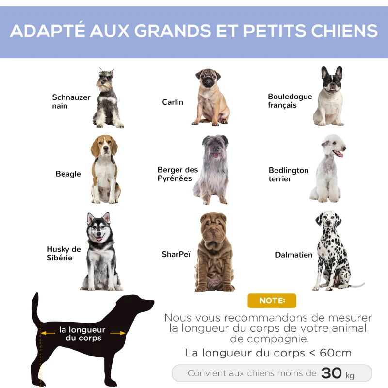 PawHut Lit sur pieds XXL pour chien chat lit de camp animal 92L x 76l x 18H cm bleu marine