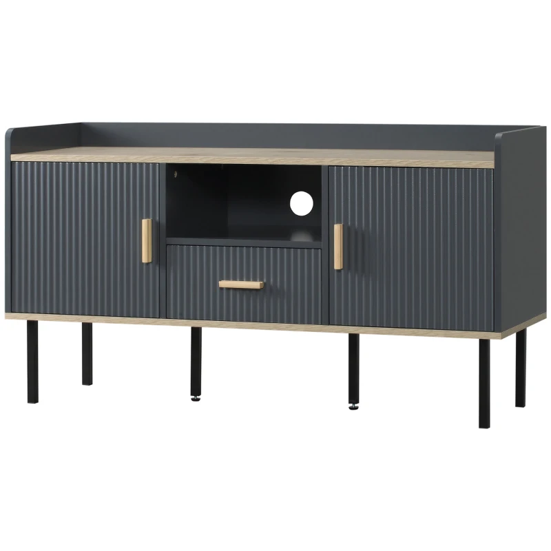 HOMCOM Mobile Porta TV fino a 55" con Ripiano, Cassetto e Armadietti, 120x40x65cm, Grigio