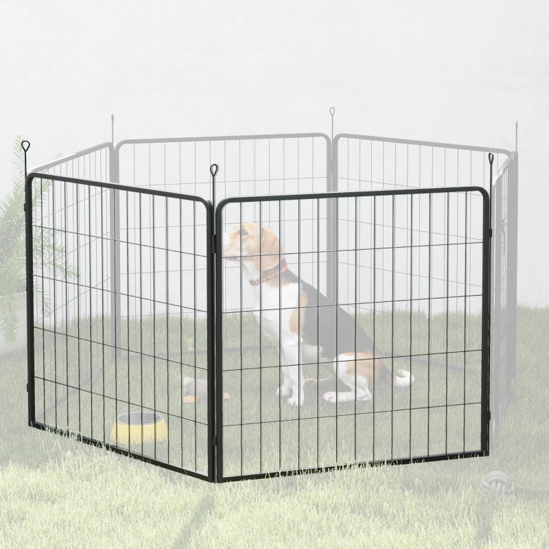 PawHut 2 Piece Dog Pen Expansion Pack for 80cm High Pet Playpen with 3 Stakes, for Small and Medium Dogs