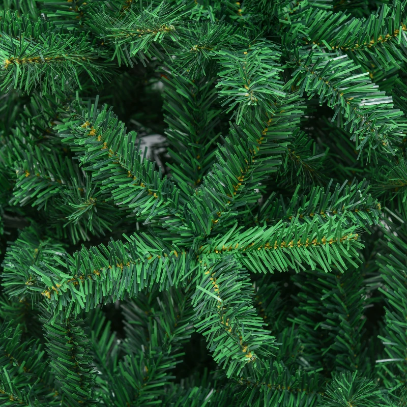 HOMCOM Árbol de Navidad de 180 cm Árbol Artificial 1000 Puntas para Decoración Navideña de Plástico Metal Ø120x180 cm Verde