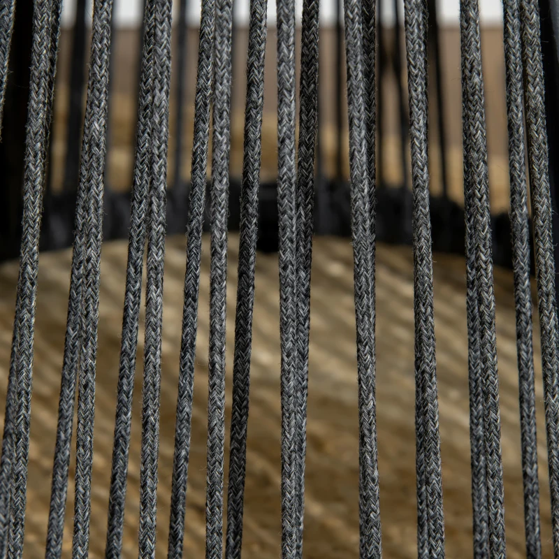 Outsunny Gartentisch im Boho-Stil, wetterbeständig, PE-Rattan, 39 cm x 39 cm x 49 cm, Schwarz + Natur