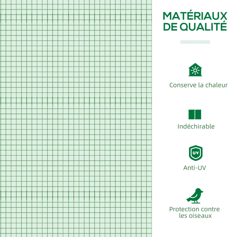 Outsunny Mini Serre de Jardin Serre à tomates mini serre tunnel toit pointu1,8L x 0,9l x 0,7H m métal thermolaqué PE Haute densité fenêtre moustiquaire intégrées Vert