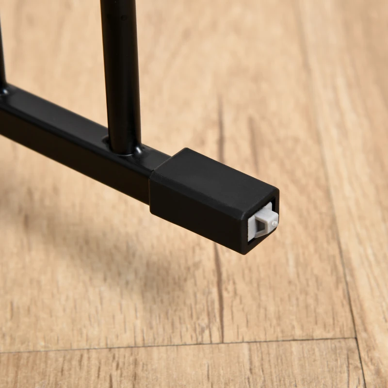 PawHut Barrera de Seguridad para Mascotas de 5 Paneles Plegable 300 cm con Cierre Inteligente para Escalera Pasillo Negro