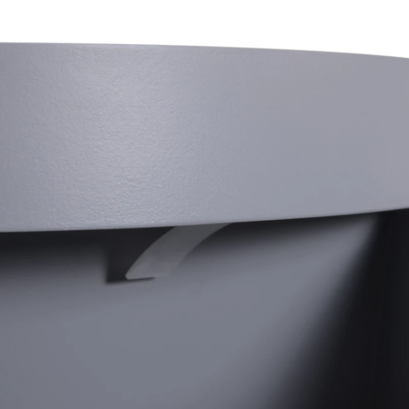 HOMCOM Mesita de Noche con 1 Cajón Mesa Auxiliar Redonda con Borde Elevado y 3 Patas de Madera para Dormitorio Sala de Estar Estilo de Moderno Ø38x45 cm Gris