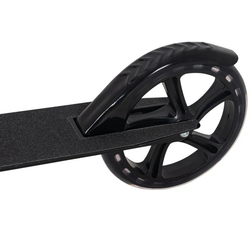 HOMCOM Trottinette Pliable Hauteur Guidon réglable sur 4 Niveaux système de freinage arrière pour enfant adolescent pois max. 100KG dim. 88L x 37l x 75-100H cm Noir