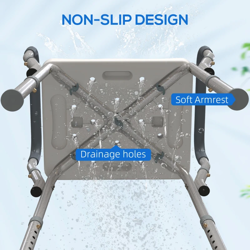 HOMCOM 57-69cm Aluminium Frame Bath Seat