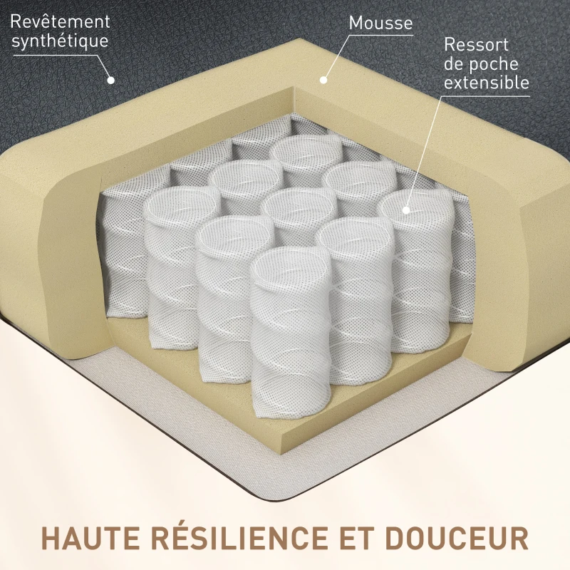 HOMCOM Fauteuil de massage et relaxation électrique inclinable pivotant repose-pied télécommande noir