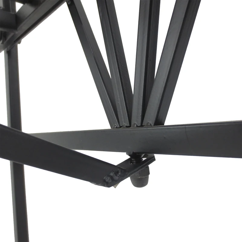 Outsunny Panchina da Giardino da 2 Posti con Pergolato, in Metallo, 115 x 59 x 203 cm, Nero