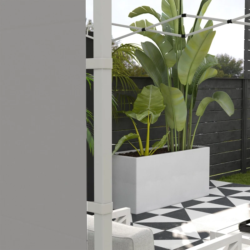 Outsunny Laterales para Carpa de Repuesto de Tela Oxford 2 Paneles de 295x195 cm con 1 Ventana para Carpas de 6x3 m 3x3 m Gris