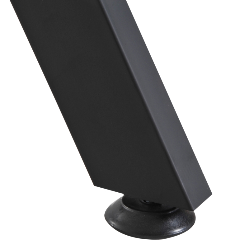 HOMCOM Bureau Informatique d'angle 155L x 130l x 76H cm Plateau en Bois Cadre en Acier Noir