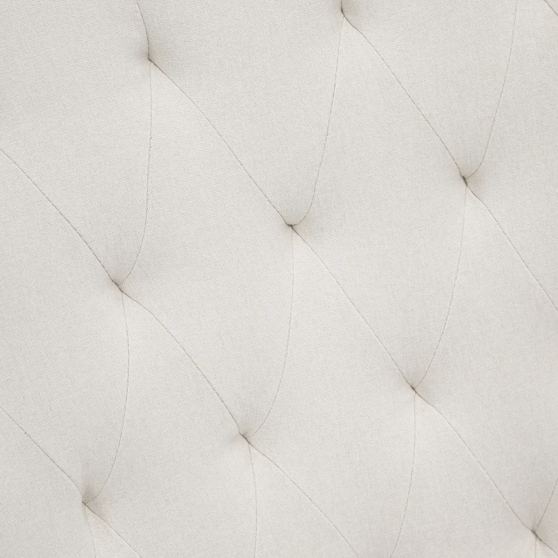 HOMCOM Schaukelstuhl im Skandi-Design Relaxsessel, Knopfheftung, 69 cm x 90 cm x 100 cm, Creme + Natur + Schwarz