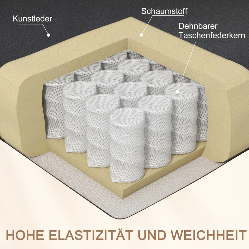 HOMCOM Massagesessel, Wärme- & Liegefunktion, Kunstleder, bis 150kg, 97x92x104cm, Schwarz(m-7)